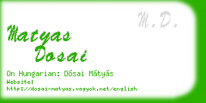 matyas dosai business card